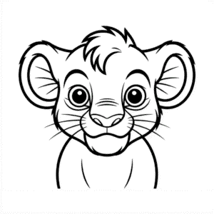 Desenho Fácil do Rosto do O Rei Leão