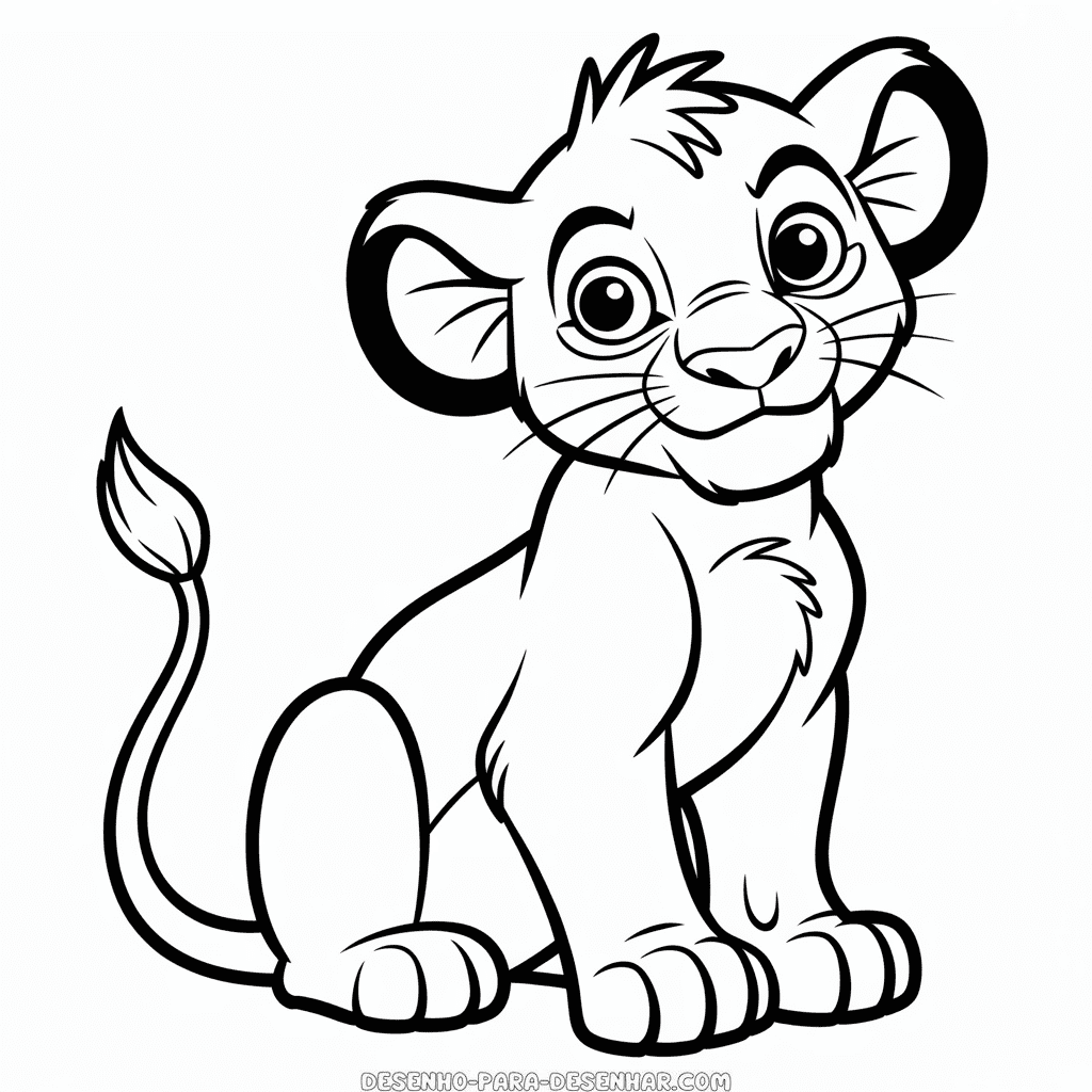 Desenho Fácil do Simba de O Rei Leão
