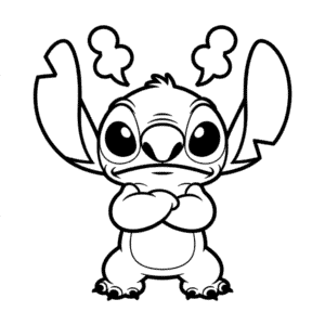 Desenho Fácil do Stitch Bravo