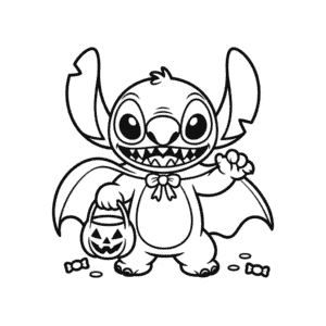 Desenho Fácil do Stitch de Halloween