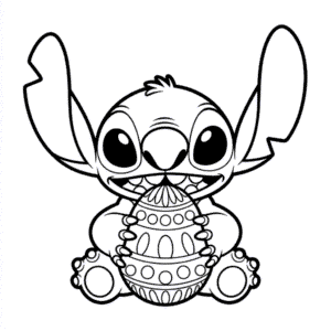 Desenho Fácil do Stitch de Páscoa