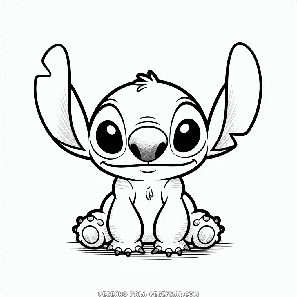 Desenho Fácil do Stitch Estilo Lápis