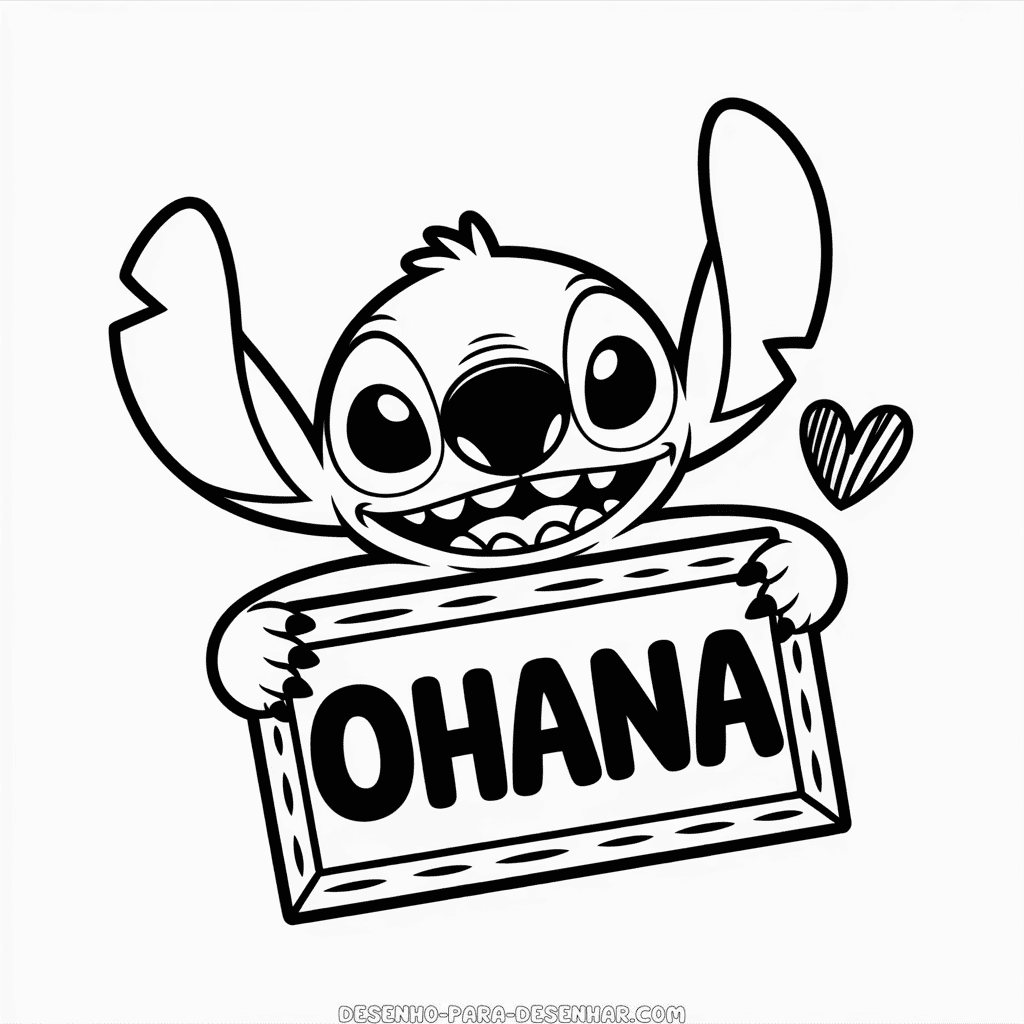 Desenho Fácil do Stitch Ohana