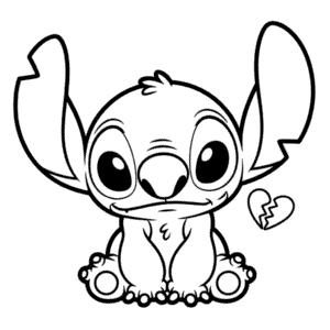 Desenho Fácil do Stitch Triste