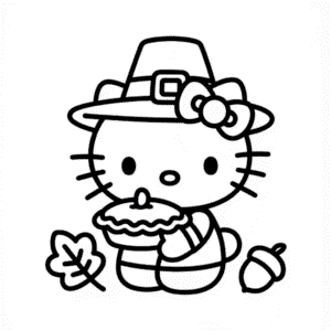 Desenho Fácil do Thanksgiving da Hello Kitty