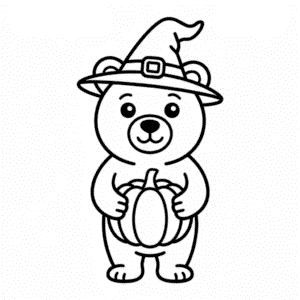 Desenho Fácil do Urso de Halloween
