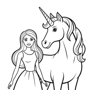 Desenho Fácil da Barbie e do Unicórnio