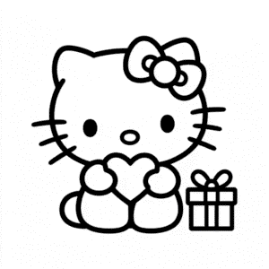 Desenho Fácil da Hello Kitty Valentine