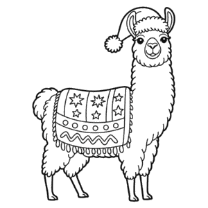 Desenho Fácil da Lhama de Natal