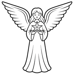 Desenho Fácil do Anjo de Natal