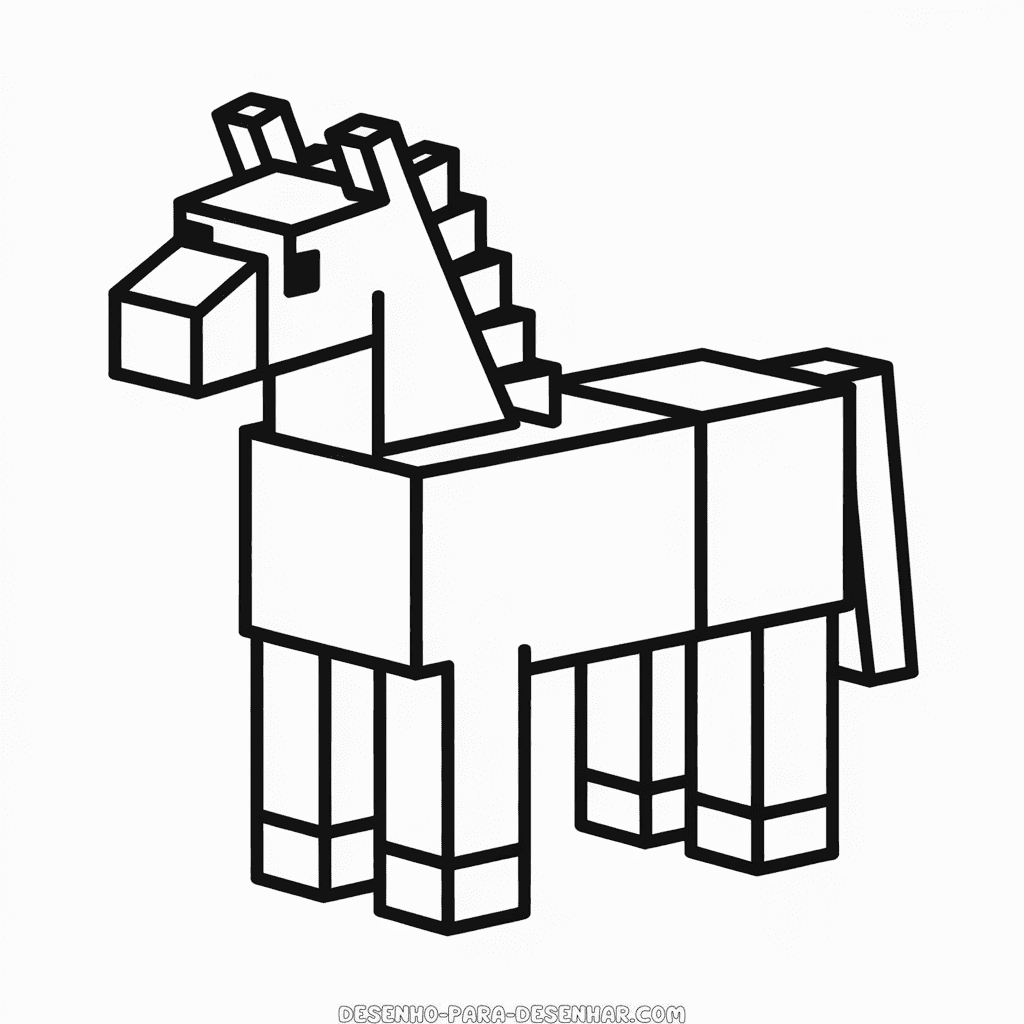 Desenho Fácil do Cavalo do Minecraft