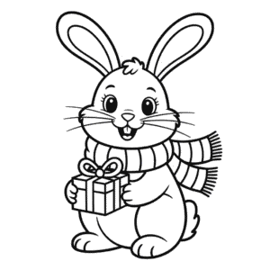 Desenho Fácil do Coelho de Natal