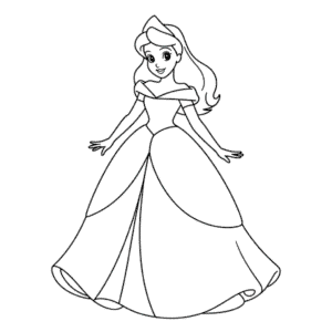 Desenho Fácil do Contorno da Princesa Disney