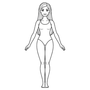 Desenho Fácil do Corpo da Barbie