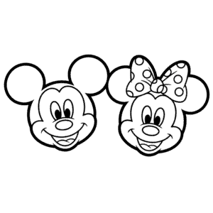 Desenho Fácil do Rosto do Mickey e da Minnie