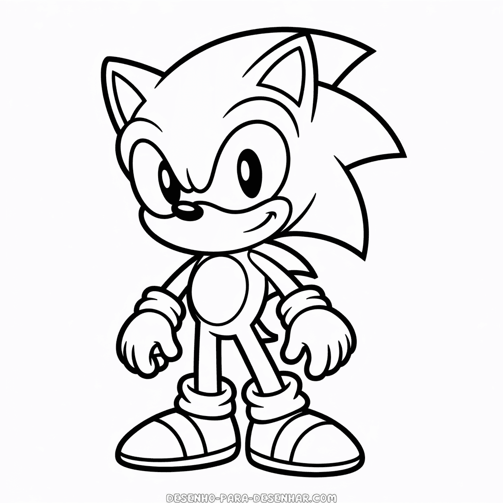 Desenho Fácil do Sonic de Corpo Inteiro
