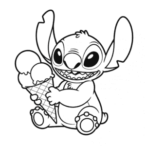 Desenho Fácil do Stitch com Sorvete