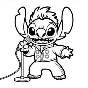 Desenho Fácil do Stitch como Elvis