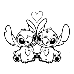 Desenho Fácil do Stitch e da Angel