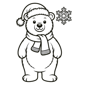 Desenho Fácil do Urso Polar de Natal